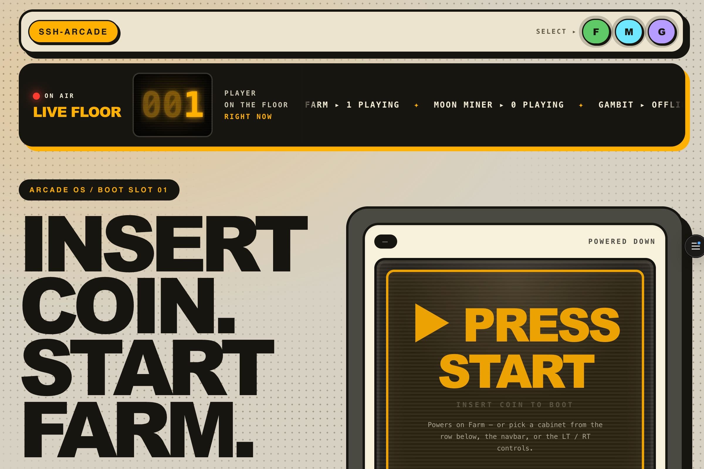 SSH Arcade Website — 1 of 3